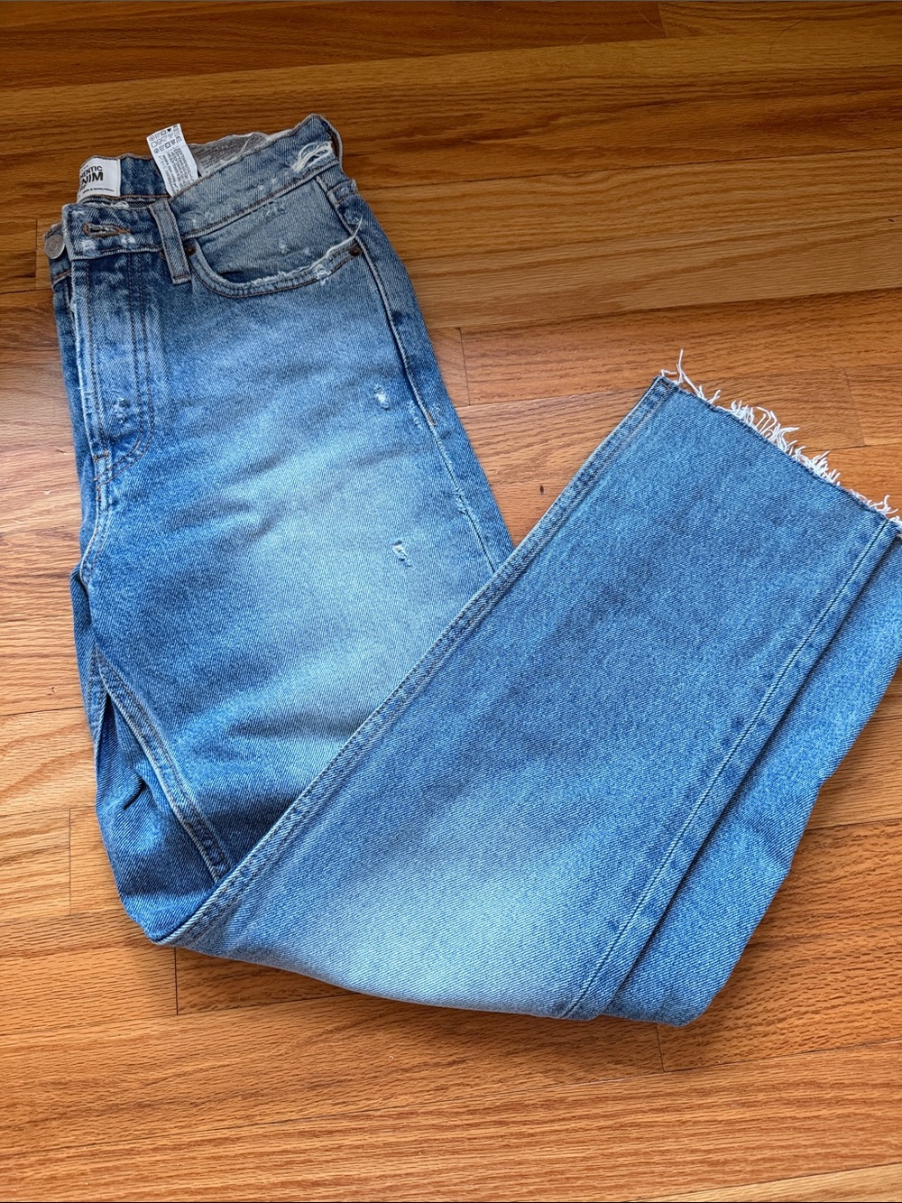 Zara Men's Light Blue Straight-Leg Jeans